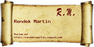 Rendek Martin névjegykártya
